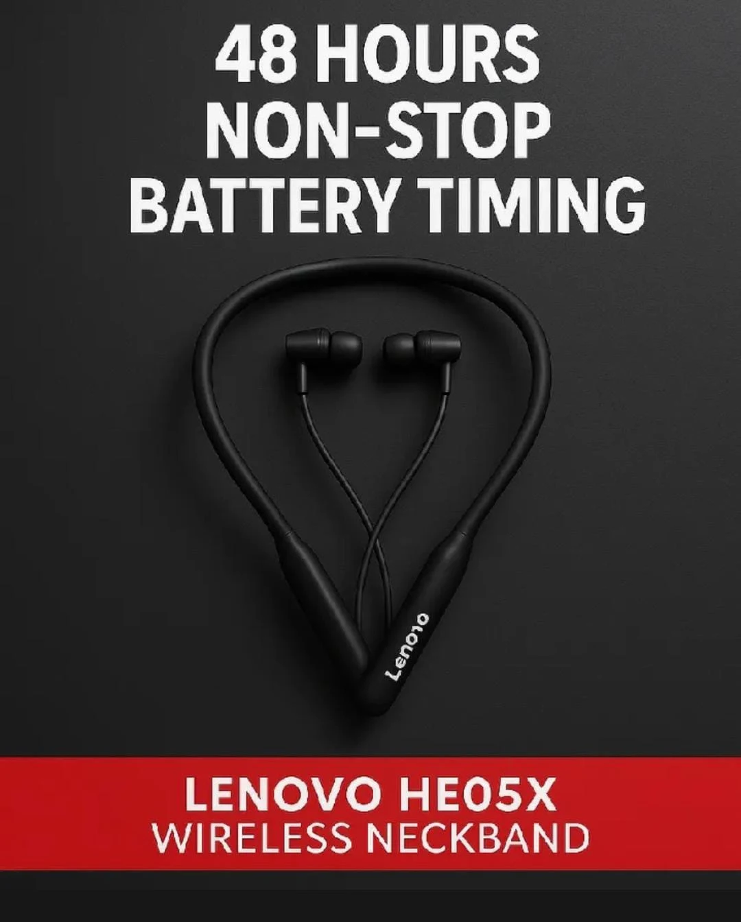 VELTRUNE Lenovo HE05X Wireless Bluetooth Neckband Earphones – Magnetic Sports Earbuds with HD Sound & Built-in Mic produ thumbnail