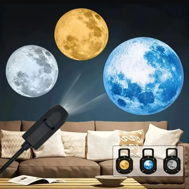 VELTRUNE USB Moon & Earth Projector Light with Flexible Gooseneck & Interchangeable Film Slides product image thumbnail